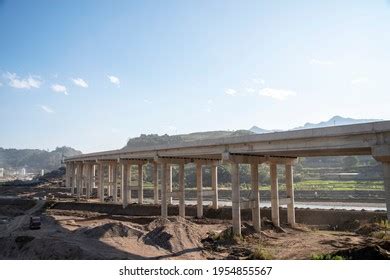 Construction Site Highway Bridge Construction Stock Photo 1954855567 ...