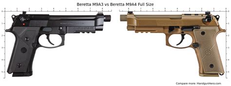 Beretta M9A3 vs Beretta M9A4 Full Size size comparison | Handgun Hero