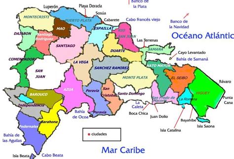 Resultado de imagen para mapa de la republica dominicana con sus provincias y ciudades ...