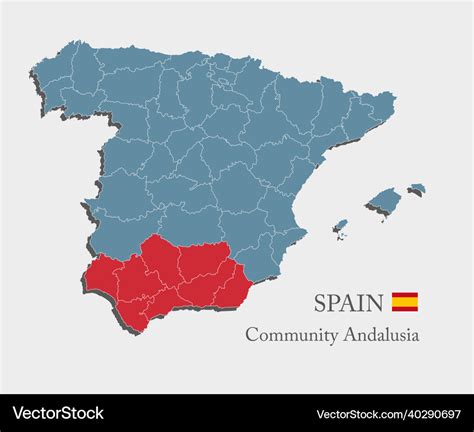 Map country spain spanish region andalusia Vector Image