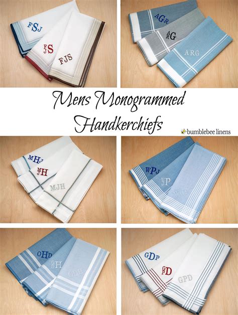 Monogrammed Mens Handkerchief | Men's Handkerchiefs | Custom Embroidery