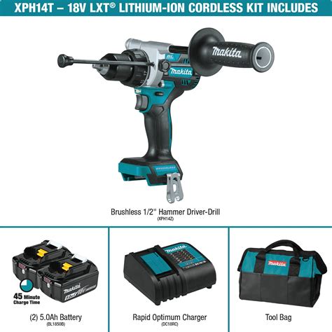 Makita 18V LXT Brushless Cordless 1/2 Inch Hammer Driver-Drill Kit - GME Supply