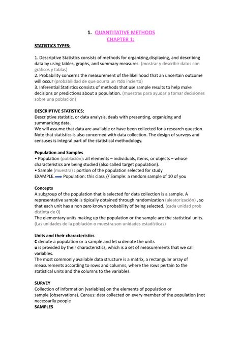 Quantitative Methods - 1. QUANTITATIVE METHODS CHAPTER 1: STATISTICS ...