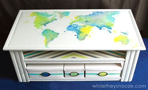 While They Snooze: DIY Map Table Tutorial