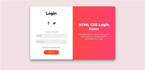 Login Form Page Design with HTML and CSS - w3CodePen (2022)
