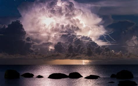 storm, Lightning, Ocean, Sea, Clouds, Sky Wallpapers HD / Desktop and ...