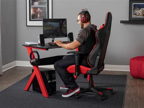 Height Adjustable Gaming Chair with Removable Lumbar & Headrest Pillow ...