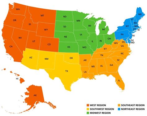 5 US Regions Map and Facts | Mappr