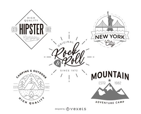 Hipster Logo Template Design Collection Vector Download