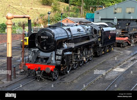 British Railways Standard Class 9F locomotive No. 92212 in the sidings ...