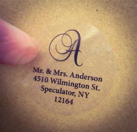 CLEAR SCRIPT MONOGRAM Address Labels For Wedding Invitation, Thank You Note Envelope Seals ...