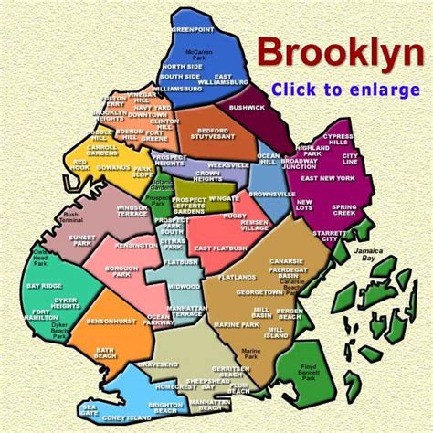 Brooklyn map, Brooklyn neighborhoods, Brooklyn new york