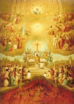 Holy Mass: Heaven, Earth and Purgatory united in prayer | Фэнтези рисунки, Иллюстрации, Рисунки