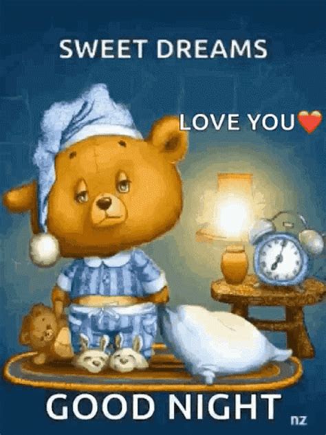 I Love You Good Night Sleepy Bear GIF | GIFDB.com