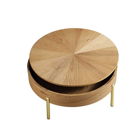 Bohdi Oak Round Rotating Coffee Table | daals