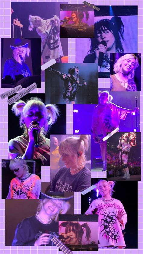 Billie Eilish purple collage wallpaper aesthetic | Billie, Billie eilish, Purple collage ...