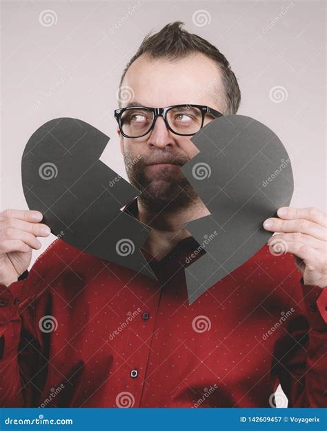 Sad man with broken heart stock image. Image of broken - 142609457