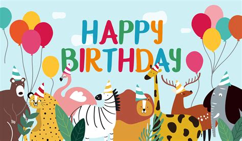 Happy Birthday Card With Animals