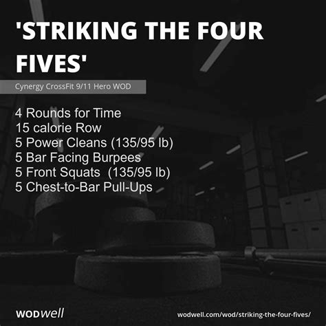 "Striking The Four Fives" Workout, Cynergy CrossFit 9/11 Hero WOD | WODwell