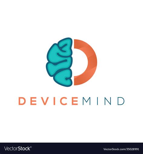 Device mind logo design modern business Royalty Free Vector