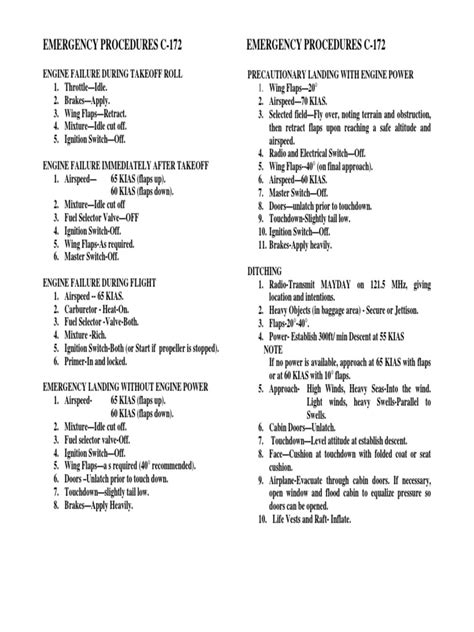 C172 Emergency Procedures | PDF | Carburetor | Flap (Aeronautics)