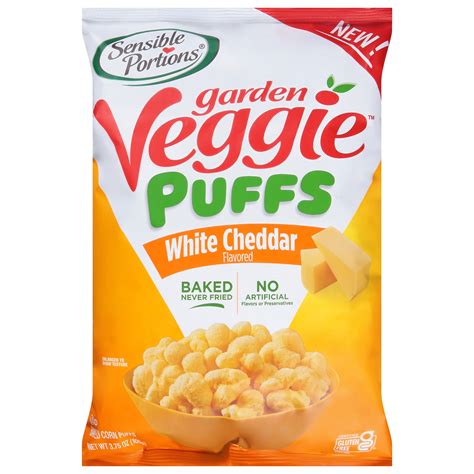 Sensible Portions Garden Veggie Puffs, White Cheddar, 3.75 oz ...