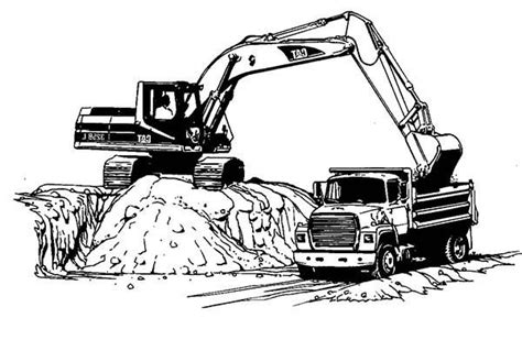 Excavator Loading To Truck Coloring Pages - Download & Print Online Coloring Pages for Free ...