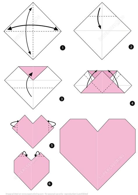 Origami For Beginners Step By Step Easy Origami Heart Instructions Free Printable P… | Easy ...