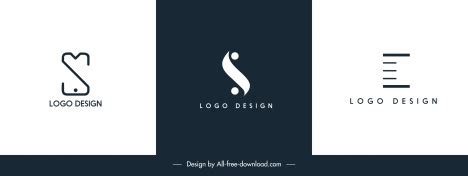 Business logo templates simple flat shapes sketch vectors stock in ...