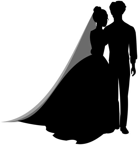 Wedding Couple Silhouettes PNG Clip Art - Best WEB Clipart