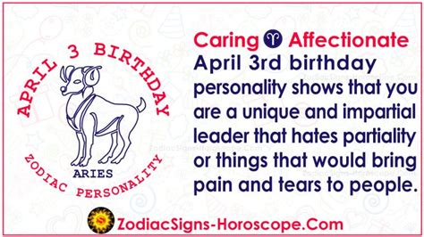 April 3 Zodiac (Aries) Horoscope Birthday Personality and Lucky Things