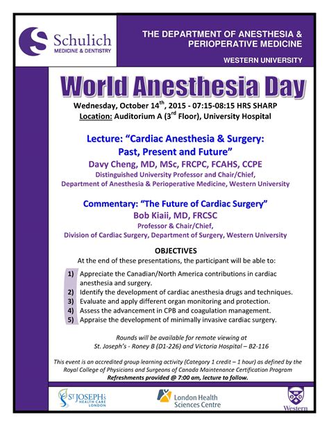 World Anesthesia Day - Anesthesia & Perioperative Medicine - Western University