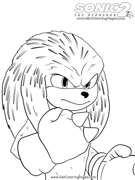 Sonic Knuckles from Sonic the Hedgehog 2 Coloring Page - Free Printable ...