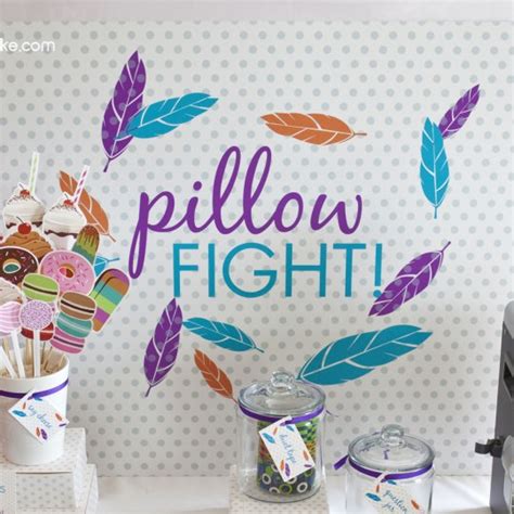 Pillow Fight Sleepover Printable Birthday Party - Paper and Cake