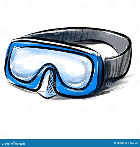 Diving Goggles Mask Fast Sketch Royalty Free Stock Photos - Image: 32397768