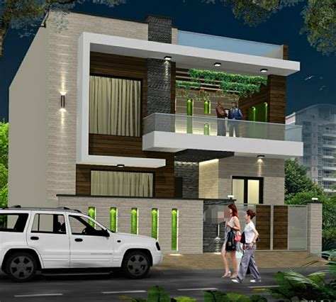 Duplex House Front Elevation - Modern - Other - by Dream Design | Houzz