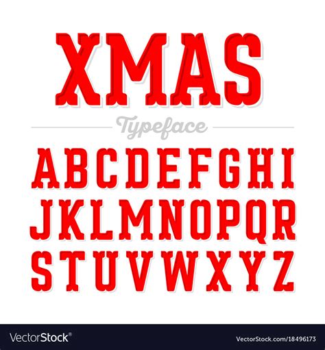 Christmas style font xmas alphabet Royalty Free Vector Image