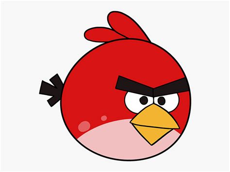 Draw Red Angry Bird , Transparent Cartoons - Angry Birds Red Drawing, HD Png Download - kindpng