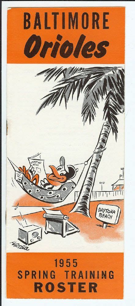 1955 Baltimore Orioles Spring Training Roster Media Guide 2nd Year ...