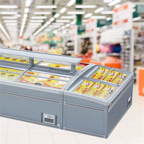 Grocery Store Plug-In Large Capacity Composite Island Display Freezer Price For Sale