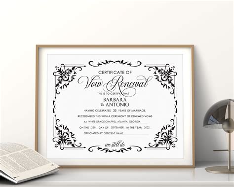 Renewal Of Vows Certificate Template