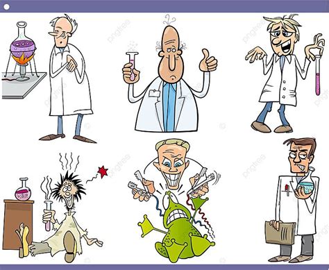 Scientists Characters Cartoon Set Science Laboratory Scientist Vector ...