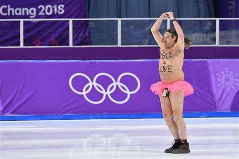 Streaker Crashes Olympic Speedskating With A Message For The World | Winter olympics, Olympics ...