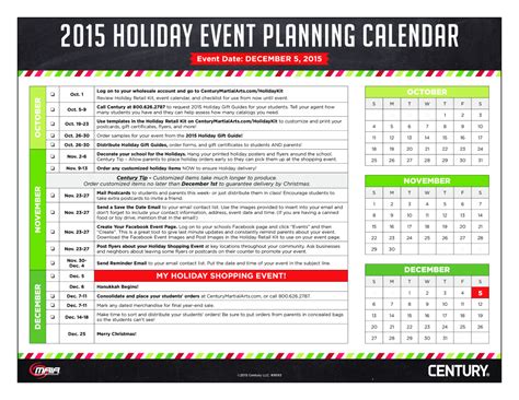 Holiday Event Planning Calendar | Templates at allbusinesstemplates.com