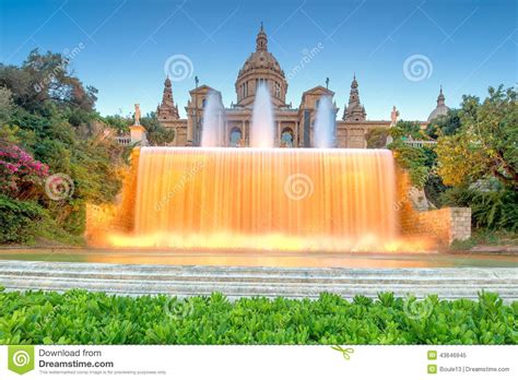 Night View of Magic Fountain in Barcelona Stock Image - Image of colorful, european: 43646945