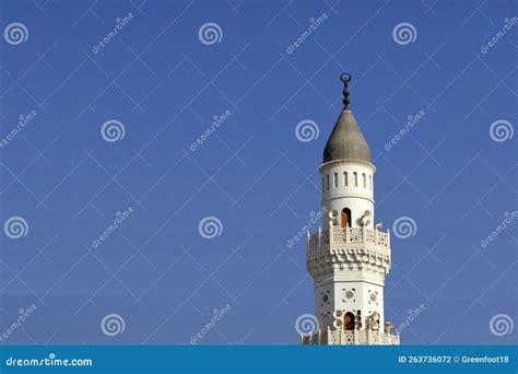 Quba Mosque Tower in Medina Stock Photo - Image of historic, landmark ...