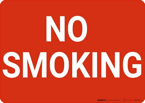 No Smoking Red Landscape - Wall Sign