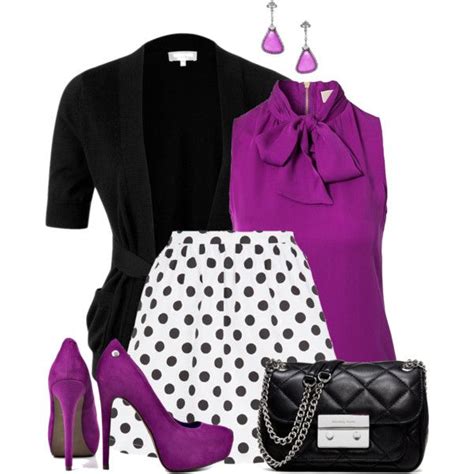 Black & Purple | Chic outfits, Womens fashion, Fashion outfits