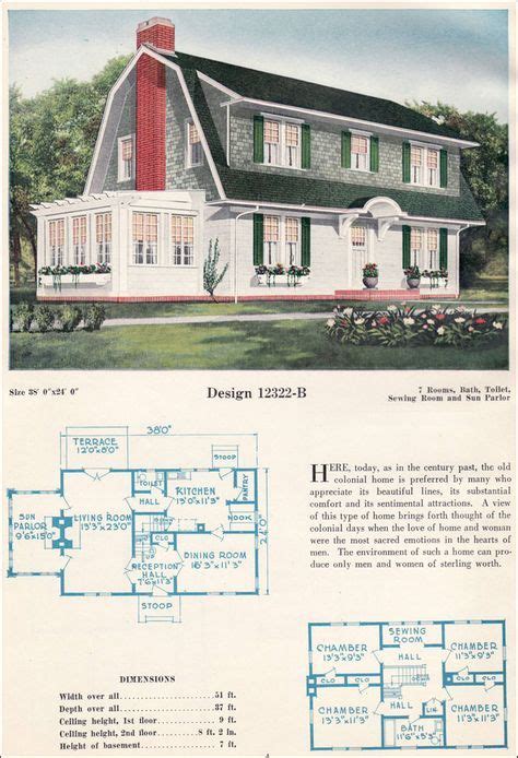 Dutch Colonial Home Plan - 1923 C. L. Bowes - 12322-B