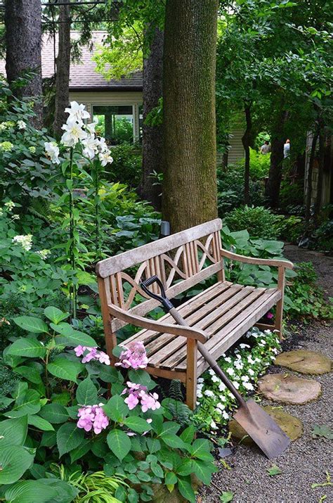 The Garden of Towering Trees - Open Garden | Backyard landscaping, Garden bench, Shade garden